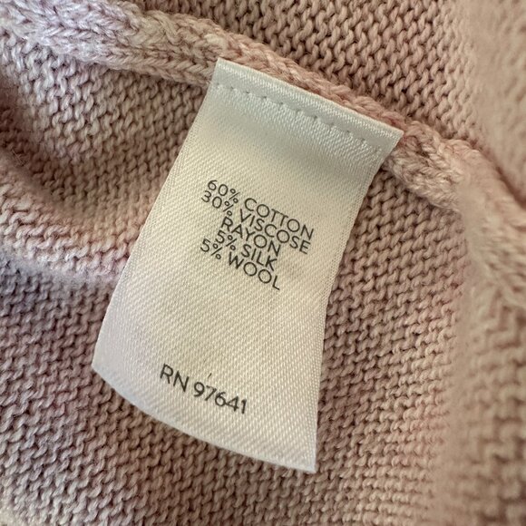 J. Jill Petal Pink Long Line Cardigan Sweater MEDIUM Cotton Silk Wool Blend - Picture 6 of 6